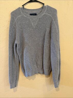 Lucky Brand Gray Waffle Knit Crewneck Sweater